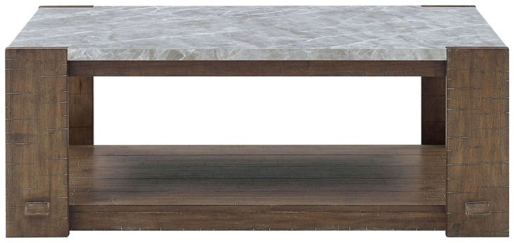 Libby Brown Rectangular Sintered Stone Coffee Table with Casters