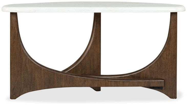 Elowen Vale Turkish Coffee and White Demilune Marble Top Sofa Table
