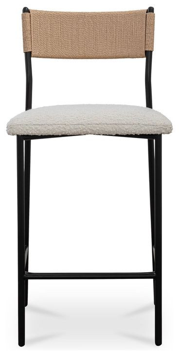 Foley White Performance Fabric Upholstered Counter Height Stool