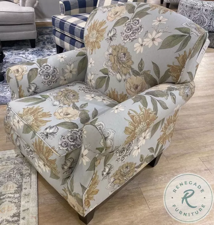Celadon Flora Powder Rolled Arms Accent Chair