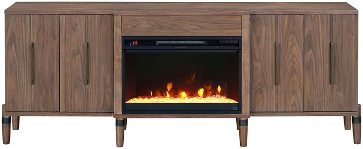 Tranquility Walnut 78" TV Stand with Fireplace