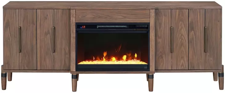 Tranquility Walnut 78" TV Stand with Fireplace