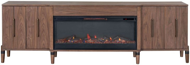 Tranquility Walnut 94" TV Stand with Fireplace