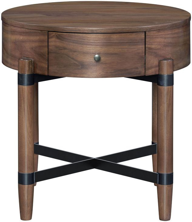 Tranquility Walnut Round Side Table