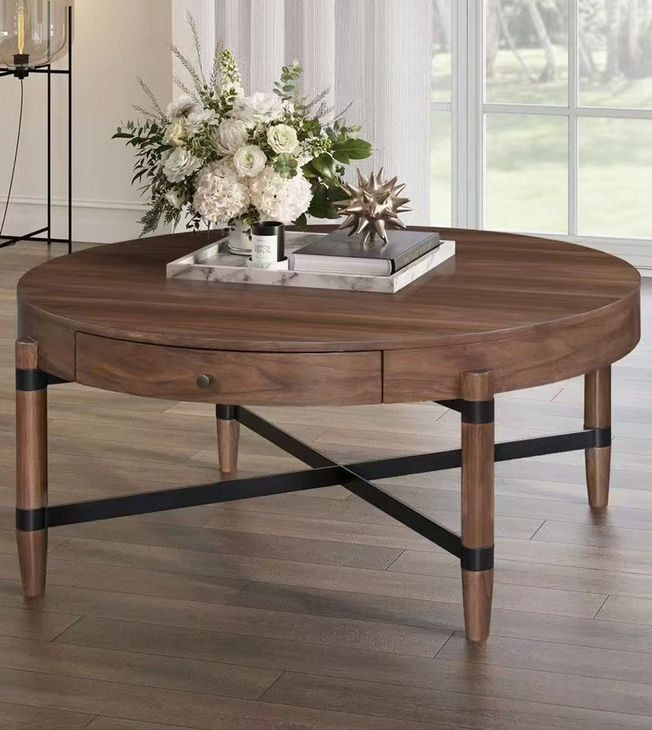 Tranquility Walnut Round Coffee Table