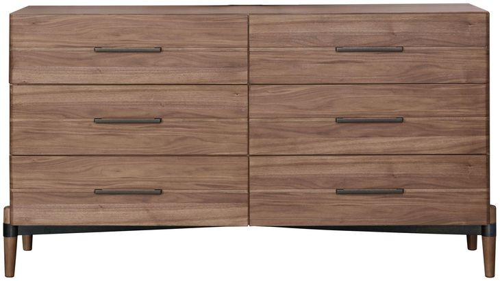 Tranquility Walnut 6 Drawer Dresser