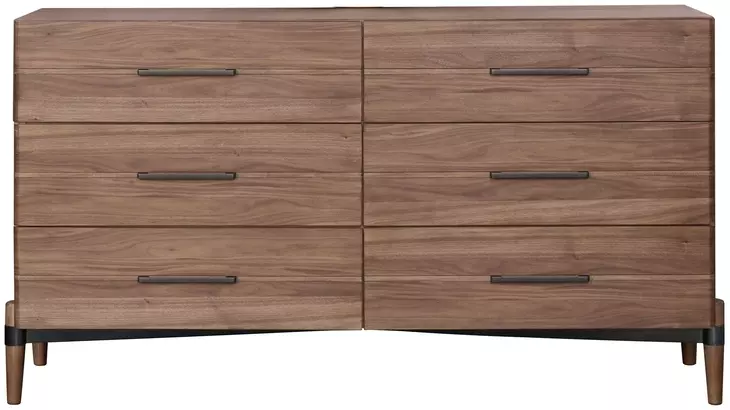 Tranquility Walnut 6 Drawer Dresser