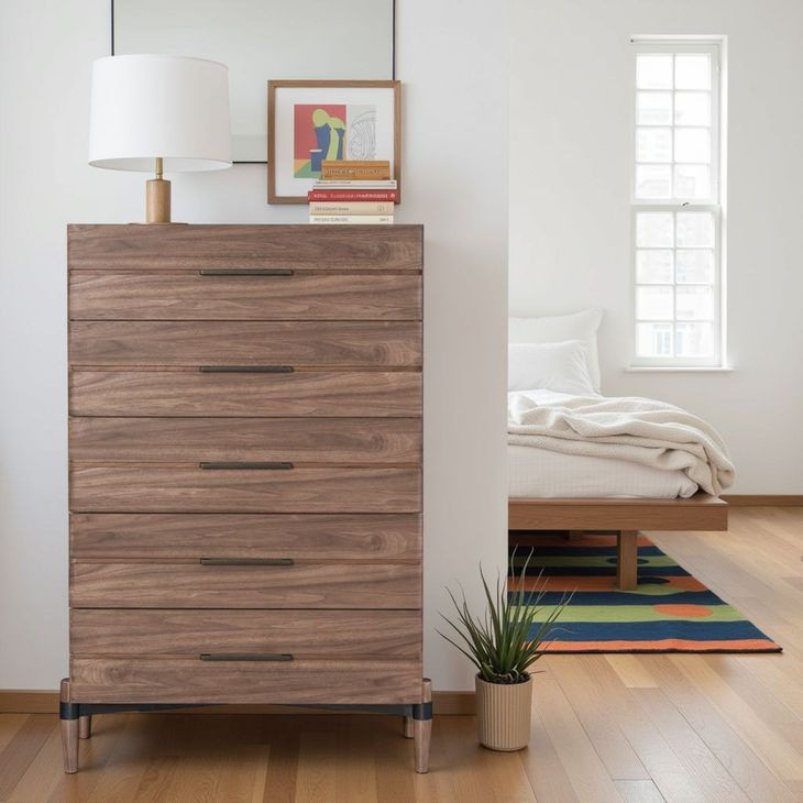 Tranquility Walnut 5 Drawer Chest