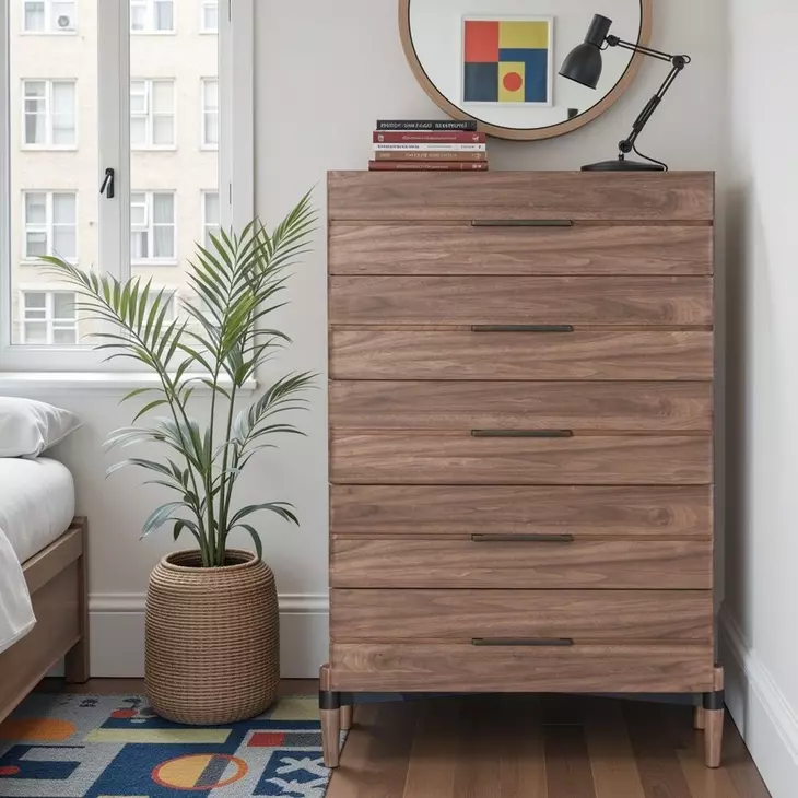 Tranquility Walnut 5 Drawer Chest