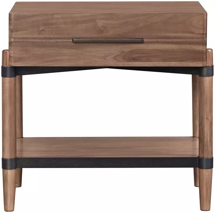 Tranquility Walnut 1 Drawer Nightstand
