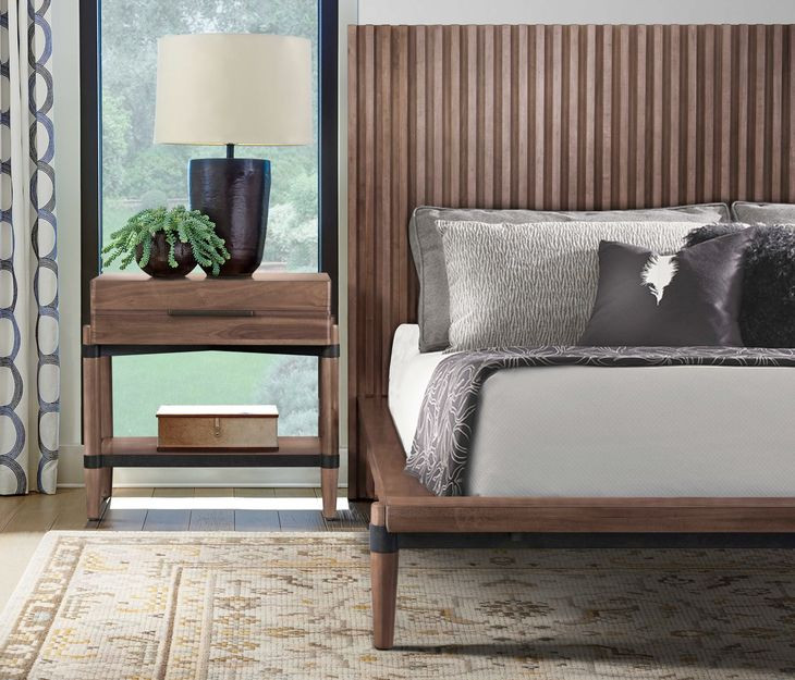 Tranquilty Walnut 1 Drawer Nightstand