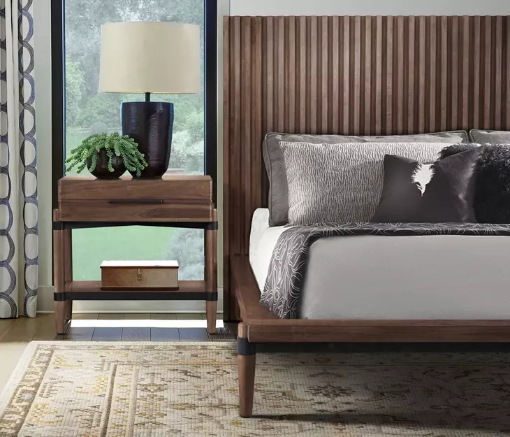 Tranquility Walnut 1 Drawer Nightstand