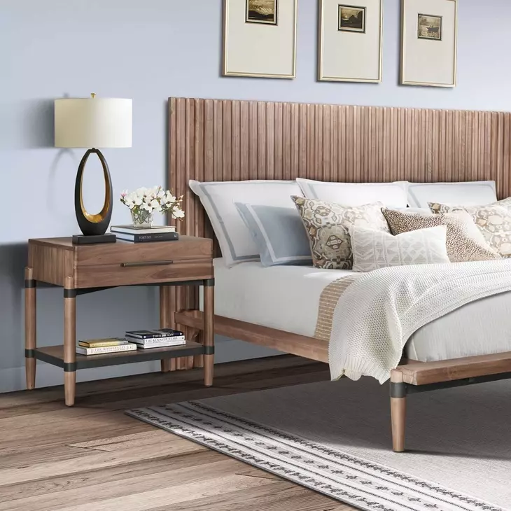 Tranquility Walnut 1 Drawer Nightstand