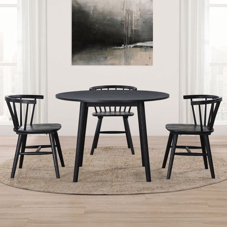 Willow Black 42" Round Dining Table