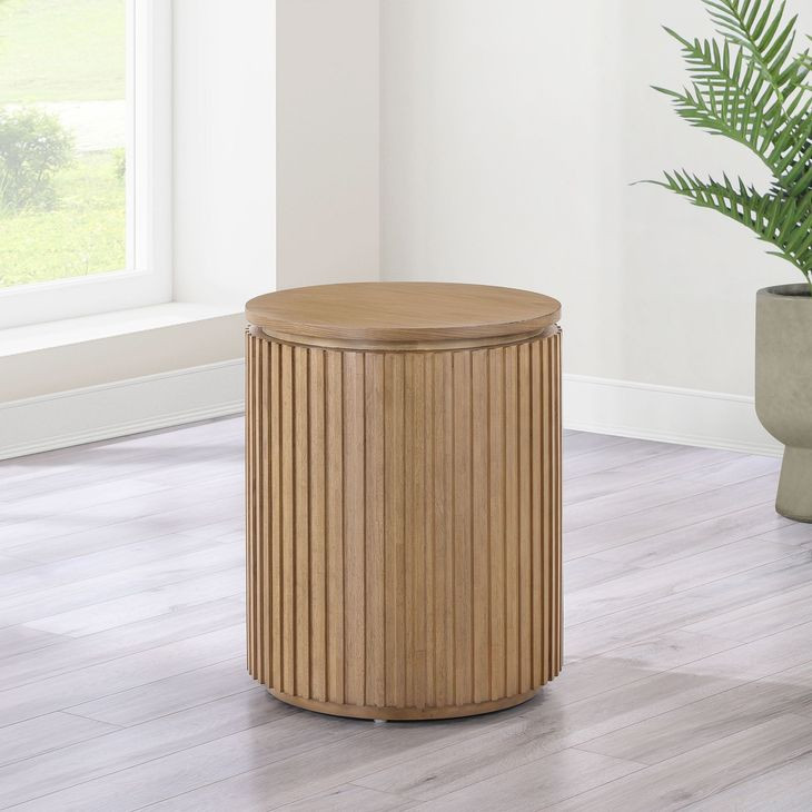 Colvin Toffee Round End Table