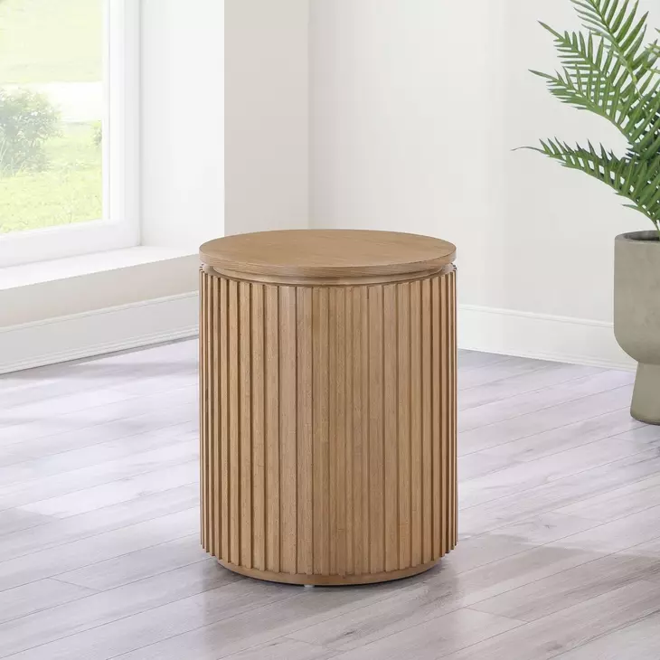 Colvin Toffee Round End Table