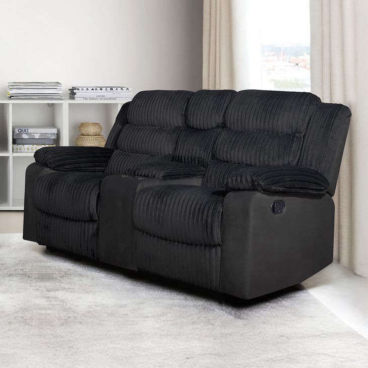 Willow Black 75" Console Loveseat with Dual Recliner