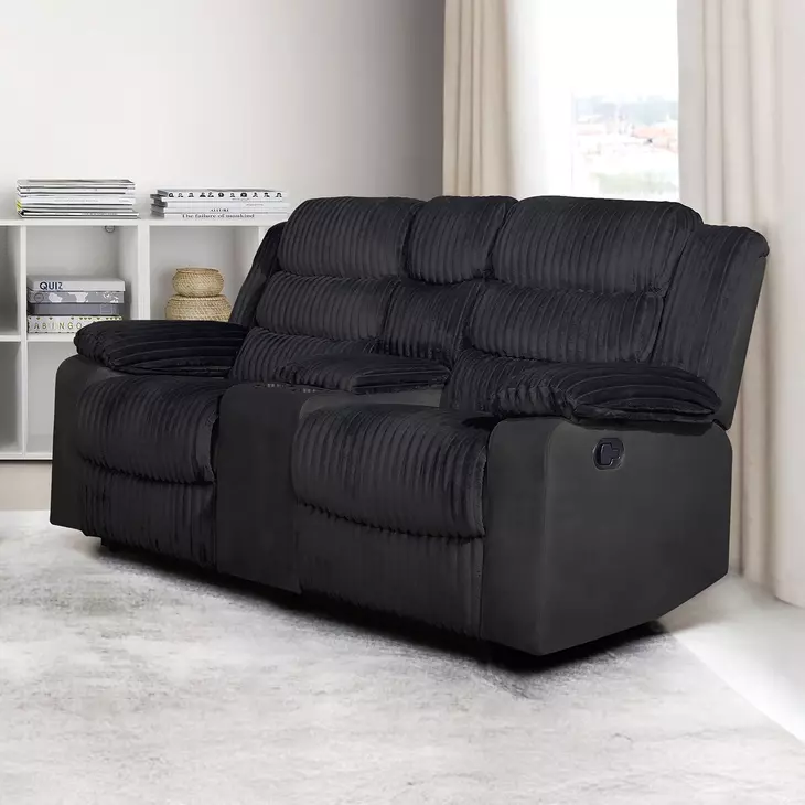 Willow Black 75" Console Loveseat with Dual Recliner