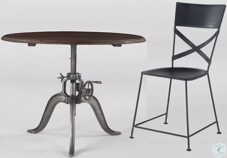 Artezia Reclaimed Teak Adjustable Height Round Dining Table