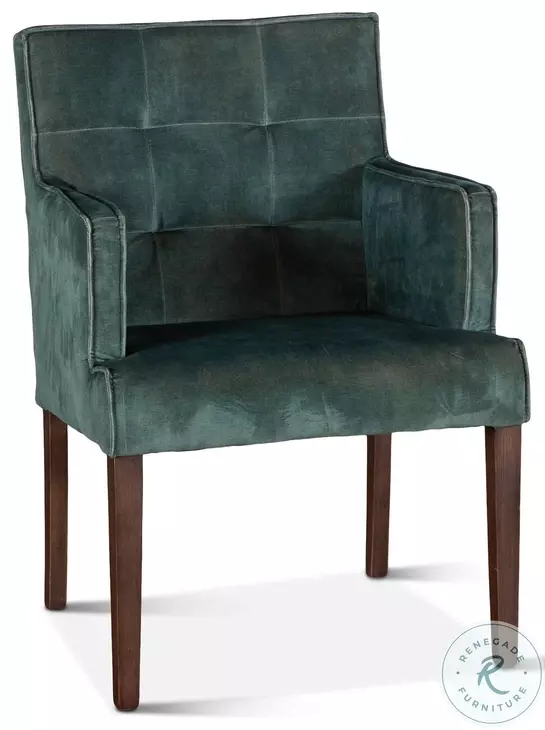 Avery Dark Green Velvet Arm Chair
