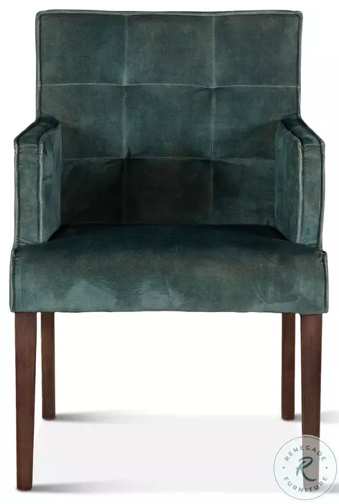 Avery Dark Green Velvet Arm Chair