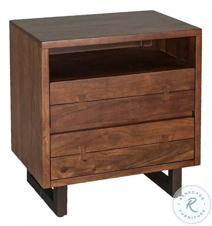Glenwood Walnut And Antique Zinc Nightstand