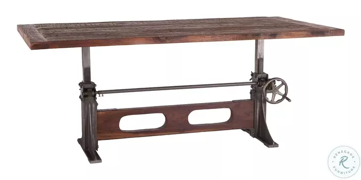 Welles Weathered Russet 84" Adjustable Height Dining Table