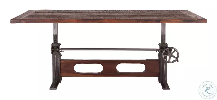 Welles Weathered Russet 84" Adjustable Height Dining Table