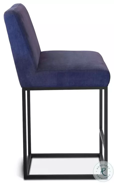 Rebel Navy Blue Linen Counter Height Stool