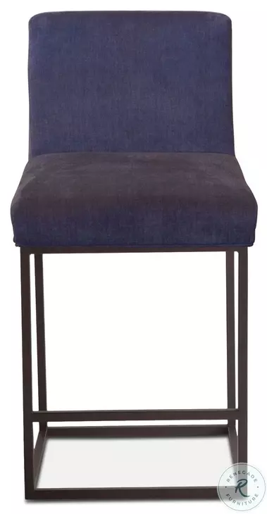 Rebel Navy Blue Linen Counter Height Stool