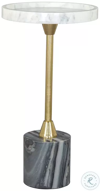 Johan White Gray And Gold Side Table