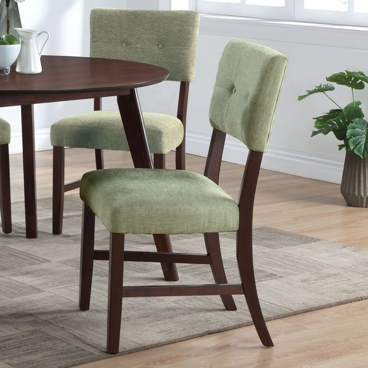 Tioga Green Upholstered Dining Chair Set of 2