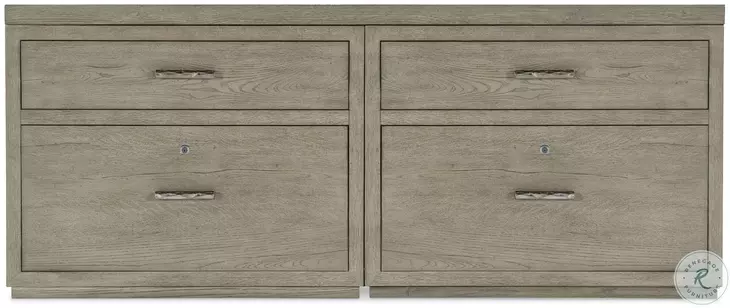 Blue Ridge Soft Smoked Gray 72" Credenza with Two Lateral File Cabinet