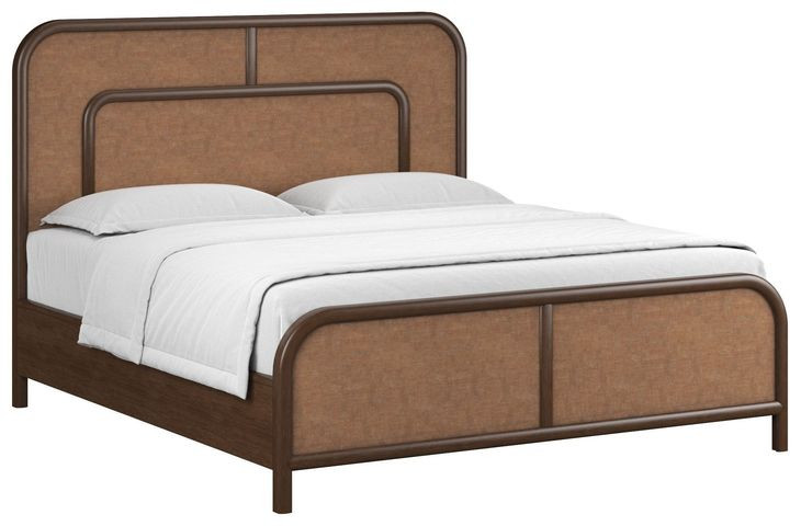 Verge Handcrafted Walnut King Woven Panel Bed