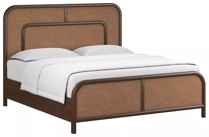 Verge Handcrafted Walnut King Woven Panel Bed