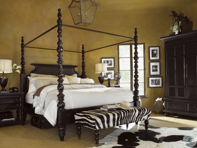 Kingstown Rich Tamarind Sovereign Cal King Canopy Poster Bed From Tommy Bahama Coleman Furniture