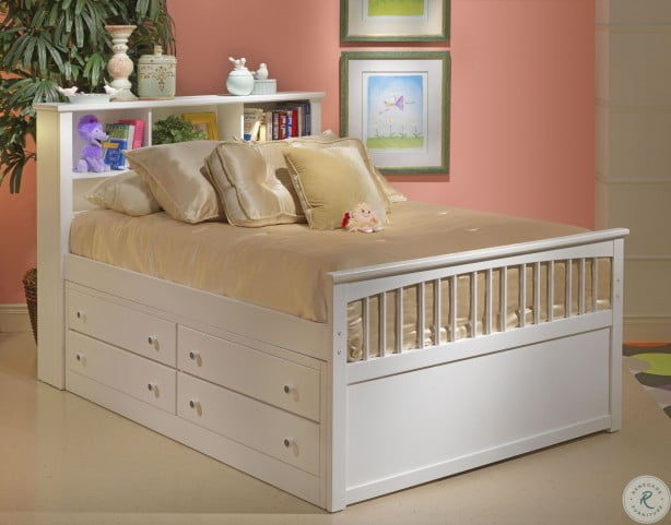Bayfront White Twin Captain S Bookcase Bed From New Classics 1415