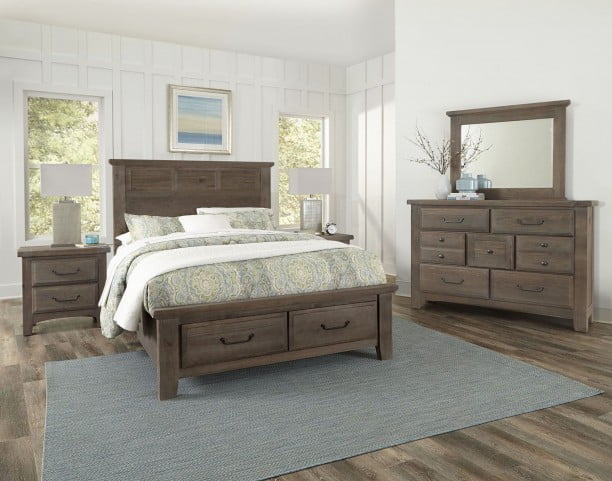 Sawmill Saddle Grey Louver Storage Bedroom Set from ...