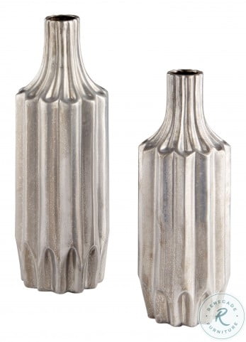 Matte Silver Zuo A11319 Tower Large Vase Matte Silver Zuo A11319 Tower Large Vase