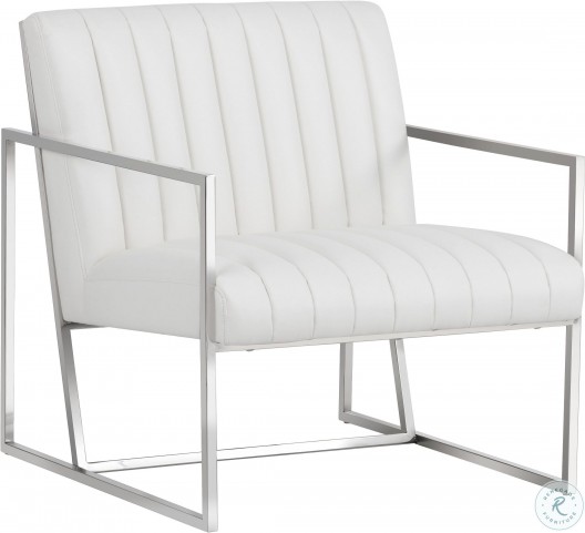 Club Collection White Leather Nina Club Chair From Sunpan Coleman Furniture