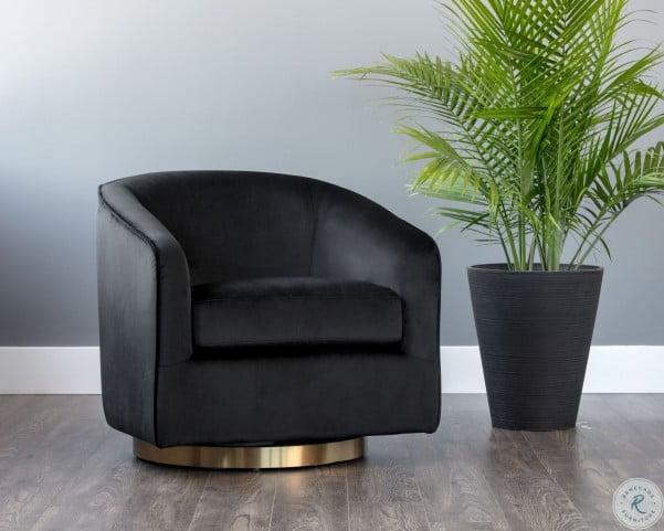 Black Sky Hazel Swivel Lounge Chair from Sunpan | Coleman Furniture