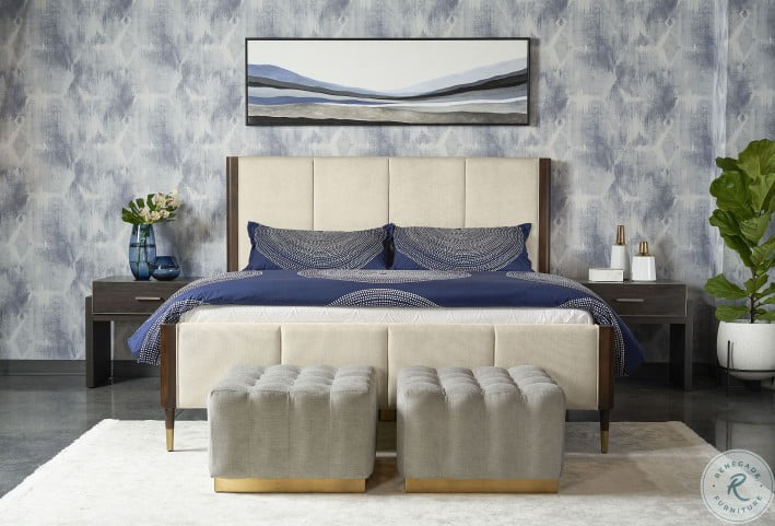 Zenn Lonnie Polo Club Muslin Upholstered Panel Bedroom Set ...