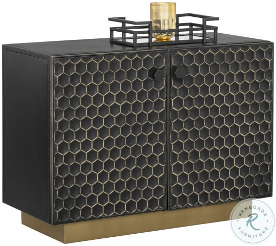 Hive Black And Brass Small Sideboard From Sunpan | Coleman Furniture