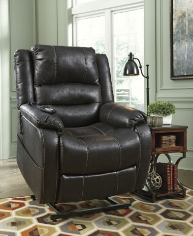 Yandel Black Power Lift Recliner From Ashley 1090112 Coleman Furniture