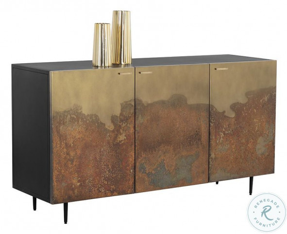 Auburn Antique Brass And Black Sideboard From Sunpan | Coleman Furniture