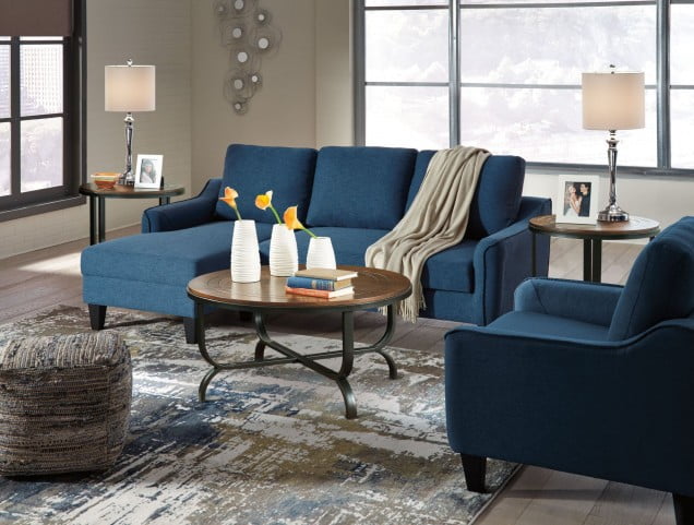 Jarreau Blue Laf Sleeper Chaise Sectional From Ashley Coleman Furniture