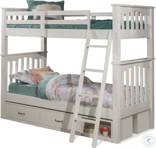 white twin bunk beds