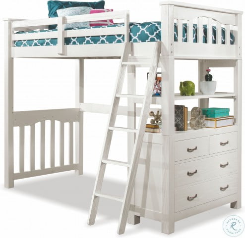 Highlands White Twin Loft Bed from NE Kids | Coleman Furniture