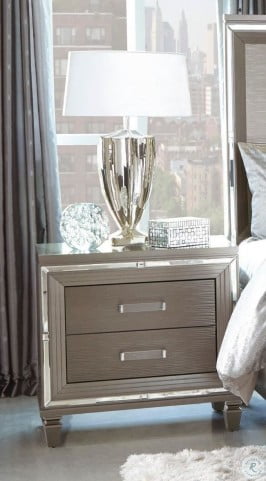 Tamsin Silver Gray Metallic Nightstand From Homelegance Coleman Furniture
