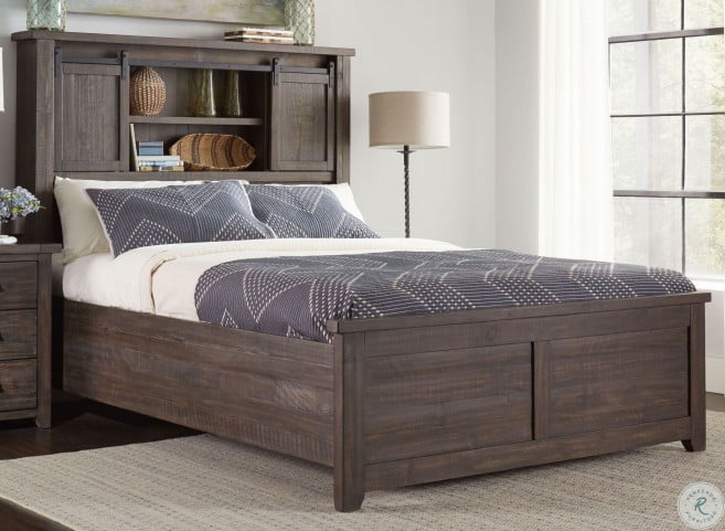 Madison County Barnwood Queen Barn Door Storage Panel Bed From Jofran Coleman Furniture